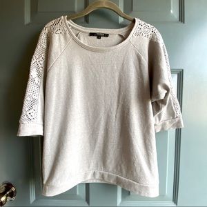 Gray Top with lace sleeves